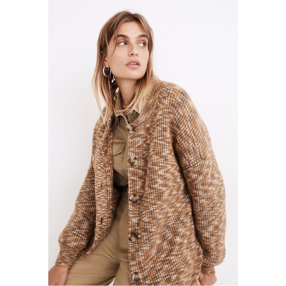 Madewell Space-Dyed Winstead Chunky Knit Cardigan Sweater - Picture 2 of 13